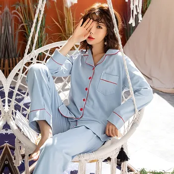 

Cotton Maternity Spring Pregnant Women Pajamas Nursing Breast Wear Lactation Clothing for Feeding Nursing Clothes Autum Pajamas