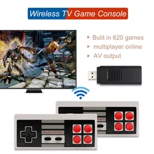 

NEW Retro Game Console 8 Bit Wireless Dual Controller Built In 620 Games Handheld Game Player Gamepad Video Game Console AV