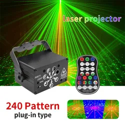 Luz RGB de escenario con 240 patrones, proyector láser con Control de voz por USB, lámpara de efecto para fiesta en casa, KTV, 2021