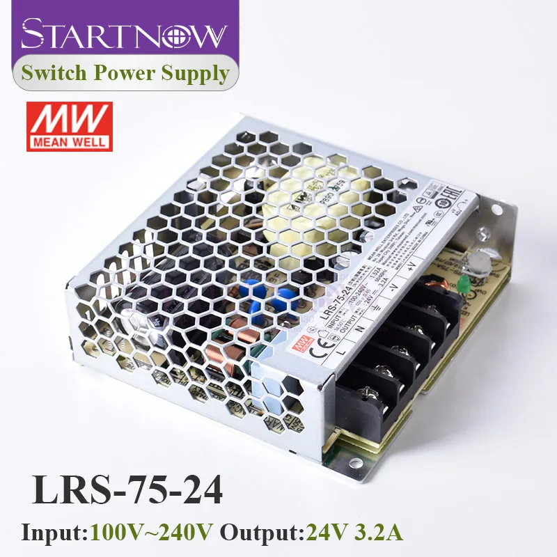 Meanwell LRS-75-24 Switching Power Supply 12V 6A 24V 3.2A 75W Original MW Taiwan Brand Switch for Laser Controller | Обустройство