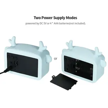 

New Mini Led Digital Alarm Clock Led Display Voice Control Cute Animal Alarm Clock Desk Decor Adjustable Luminance Usb And Batte
