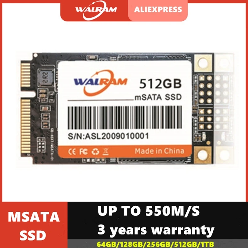 Жесткий диск Walram mSATA SSD твердотельный SATA III 64 ГБ 120 128 240 256 500 512 ТБ ssd жесткий для