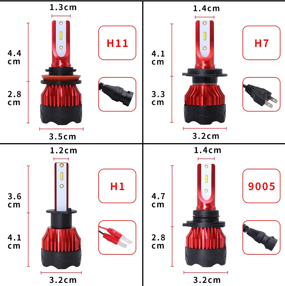 CarTnT 2 шт. светодиодный H7 H4 Автомобильные фары H1 H3 H11 9005 HB3 9006 HB4 9004 9007 880 светодиодный лампы 72 Вт 3000K 4300K 6000K 8000K светодиодный свет