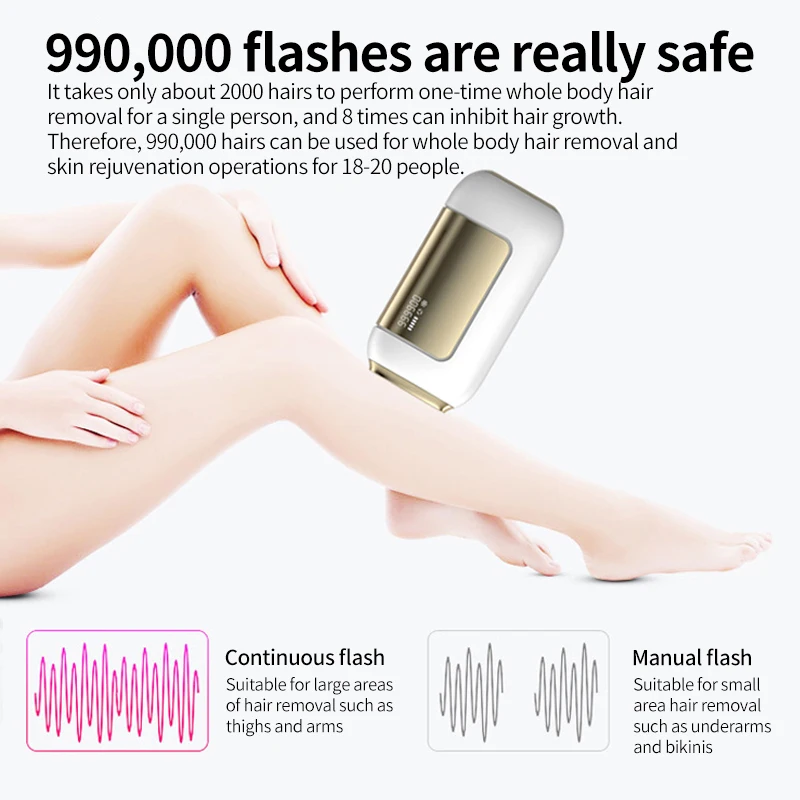 Depilador a Laser Máquina de Remoção do Cabelo Elétrico a Laser Depilação Permanente Rosto Corpo Depilador Mulher 990000 Flashes 2022 Ipl 3 High Quality Eletrodomésticos