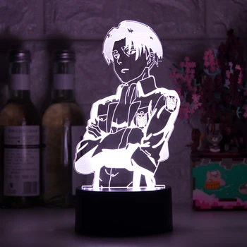 Acrylic Table Lamp Anime Attack on Titan for Home Room Decor Light Cool Kid Child Gift Captain Levi Ackerman Figure Night Lights 6