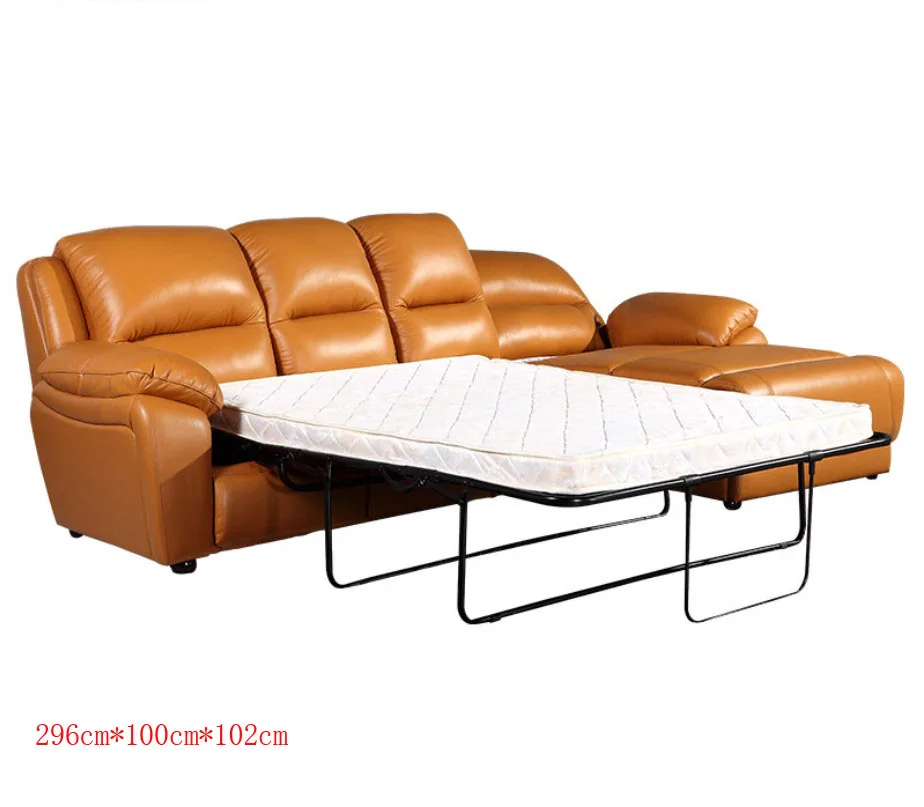cheap living room Sofa bed set диван мебель кровать muebles de sala L shape real genuine leather sofa cama puff asiento sala futon