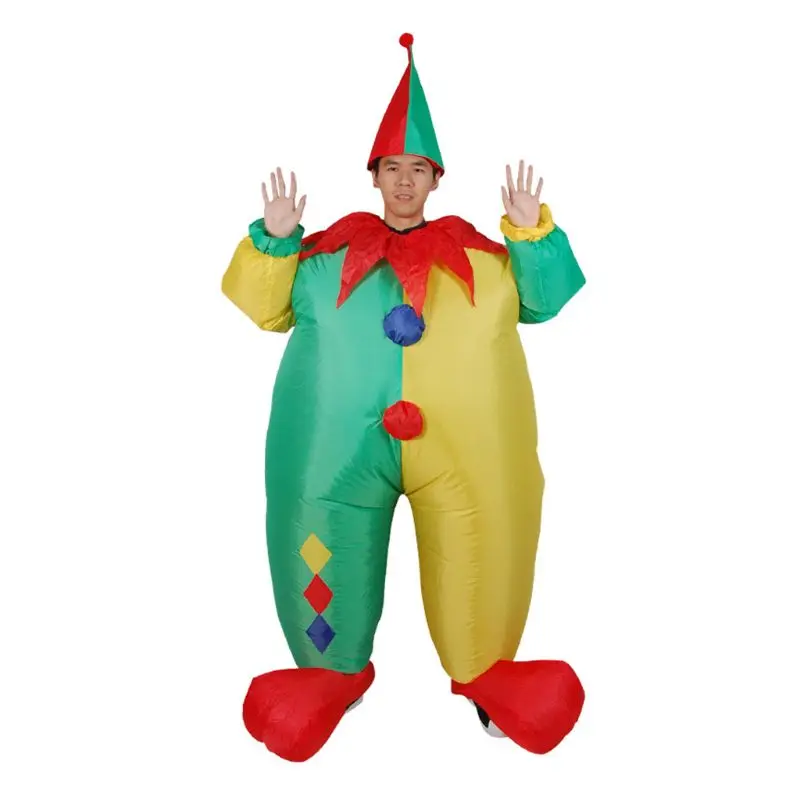 

Men Women Funny Fat Clown Inflatable Costume with Hat Cosplay Party Fancy Dress