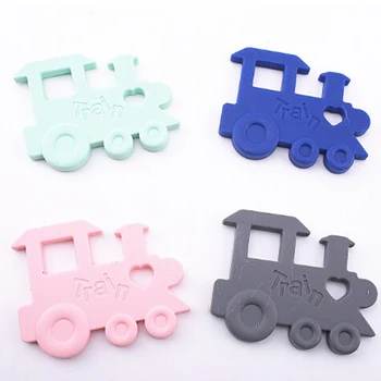 

1Pc Silicone Teething Train Shaped Baby Teether Baby Pendant Nursing Necklace Charms Chewable Toys Food Grade Silicone 4 Colors