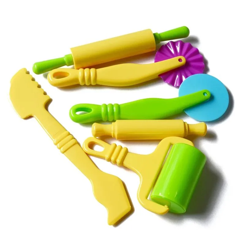 

6Pcs/lot DIY Slime Plasticine Mold Modeling Clay Kit Slime Plastic Play Dough Tools Set Cutters Mould Toys for children Kid Gift