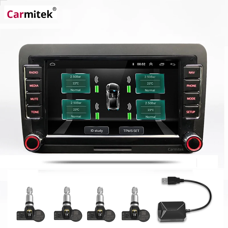USB Android TPMS монитор давления в шинах Android gps навигация контроль давления в шинах Система сигнализации Беспроводная передача TPMS