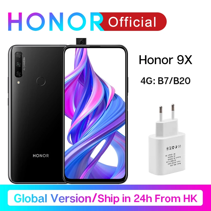 

Global Version Honor 9X Smartphone 6G128G Not 9Pro 48MP Triples Cam 6.59'' Mobile Phone Android 9 4000mAh OTA Google Play