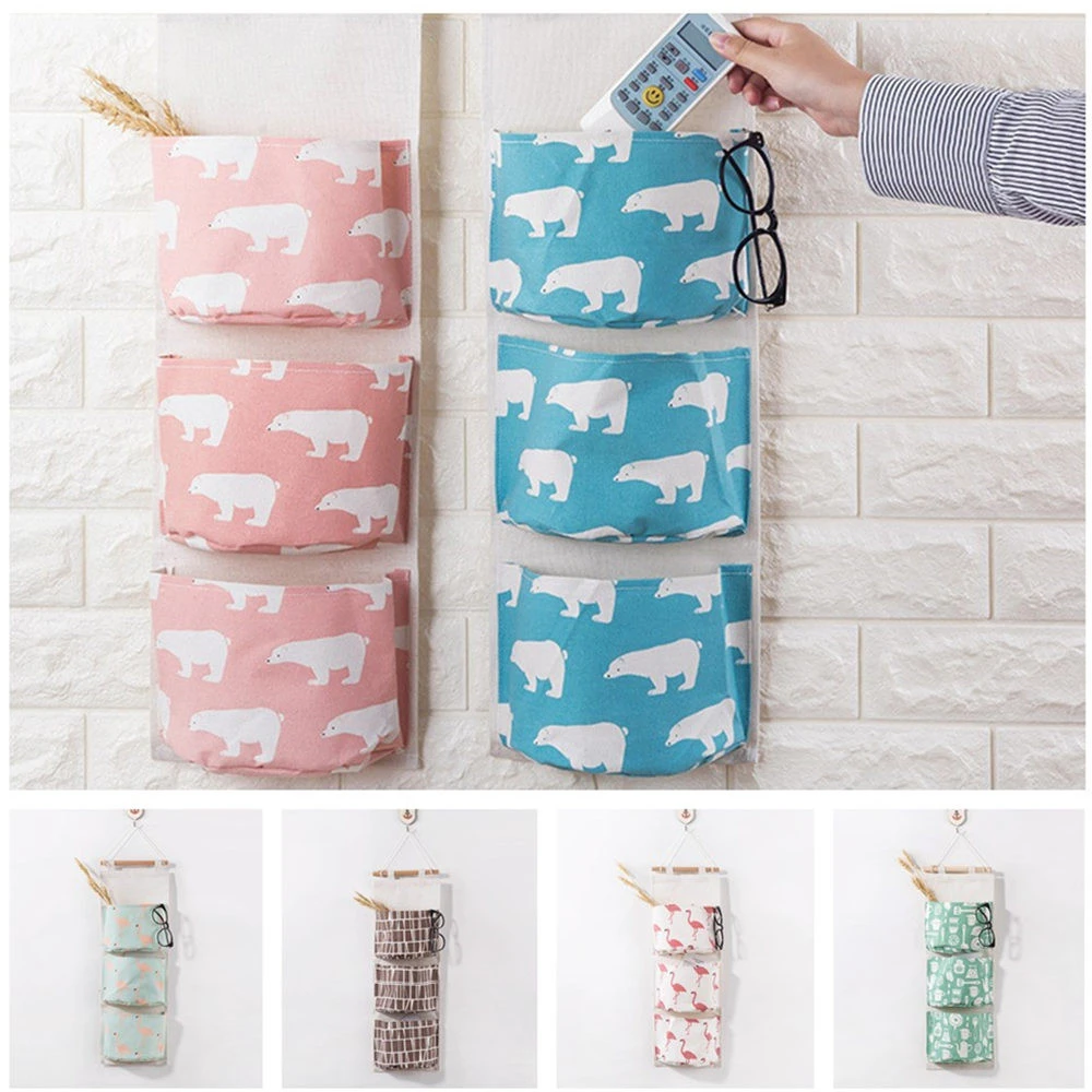

Wall Hanging Storage Box Large Cute Bag Multi-layer Organizer Holder Boxes Containers Foldable Basket for Toys Socks Clothing