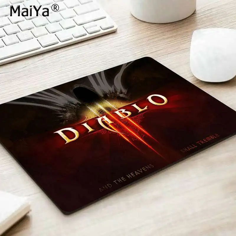 No Lock Edge25x29cm MaiYa дизайн Diablo красивый коврик для мышки в стиле аниме Гладкий коврик для письма настольные компьютеры мат игровой коврик для мыши - Color: No Lock Edge25x29cm