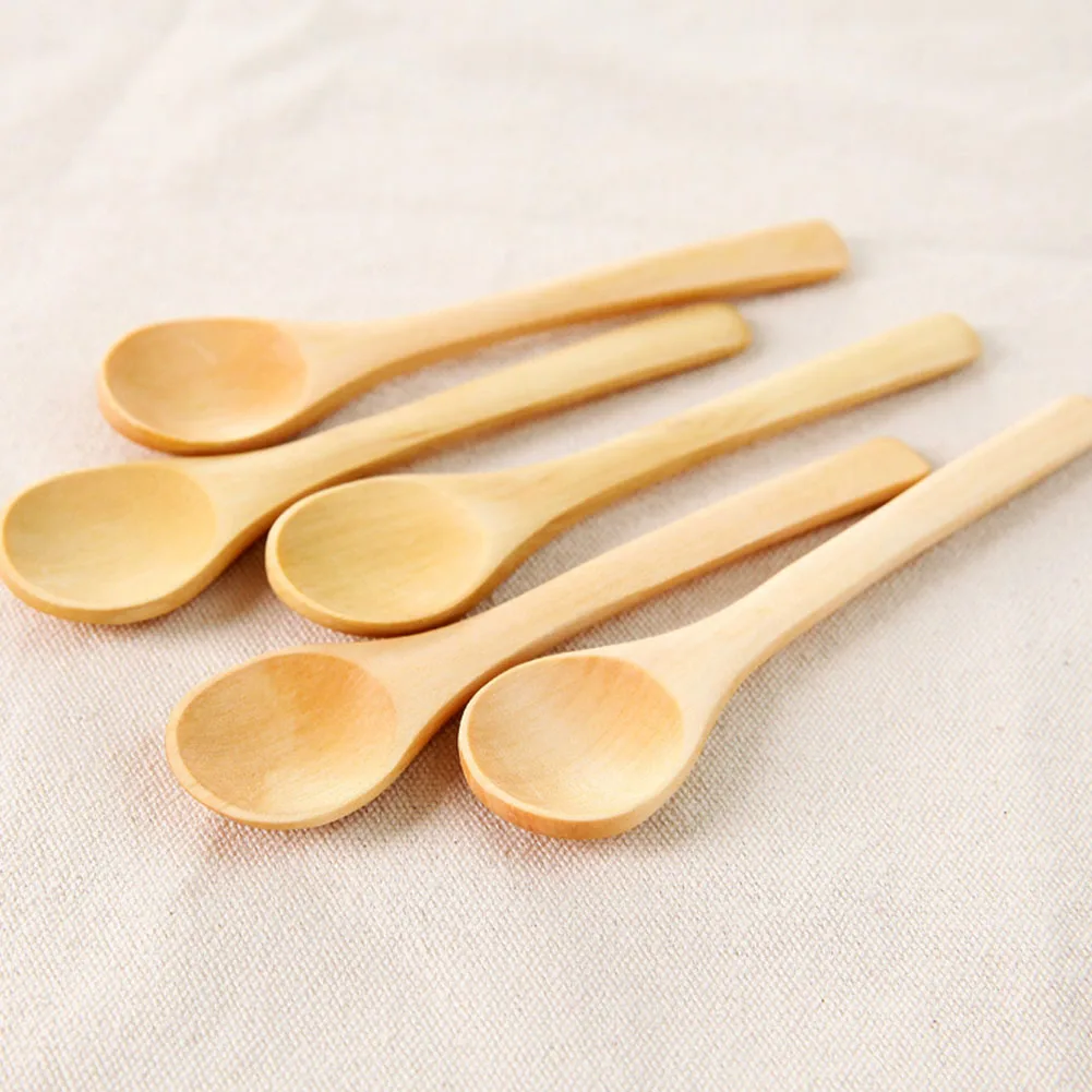 

6pcs Teaspoon Condiment Tableware Home Ice Cream Cooking Tools Wooden Coffee Honey Patisserie Spoon Kitchen Utensil