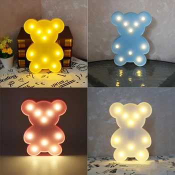 

LED Bear Night Lights Mood Lamp for Children Kids Baby Nursery Room Decoration Light Home Night Light Accessories Supplies