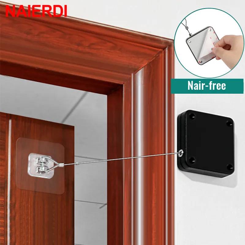 NAIERDI Nail-free Automatic Door Closer Simple 500g-1000g Soft Closing Door Device Automat Soft Closer Furniture Hardware