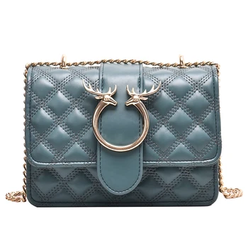 

European Fashion Square Crossbody bag 2019 New Quality PU Leather Women's Designer Handbag Lattice Chain Shoulder Messenger bags