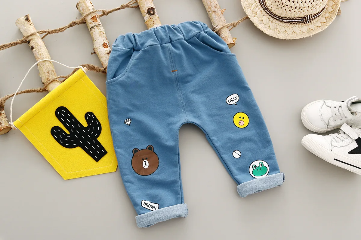 HYLKIDHUOSE-осенние комплекты одежды для маленьких девочек и мальчиков хлопковые костюмы для малышей Повседневный стиль, Детская футболка с рисунком+ штаны, детские костюмы