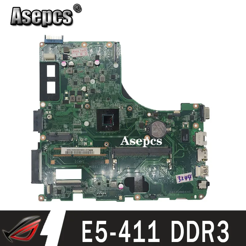 

Akemy DA0ZQMMB6E0 motherboard ACER aspire E5-411 E5-411G Laptop Motherboard NBMLQ11006 DDR3 100% Tested