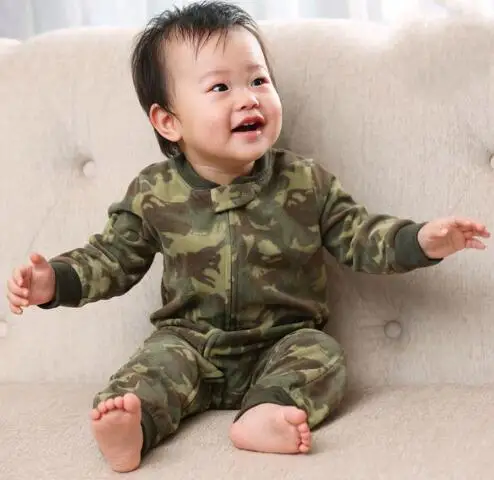 Green camouflage Комбинезон для малыша весна девочки комбинезон младенческий флисовый комбинезон для детей новорожденных одежда новорожденных мальчиков одежда - Цвет: Green camouflage