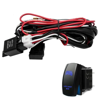 

12V/40A Car Fog Light Wiring Harness ON/OFF Switch LED Work Light Switch for Off-Road Spotlights Switch Relay Kit