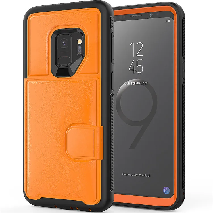 

Applicable SAMSUNG S9 Wallet Case Magnetic Sucker Multi-functional Phone Case Holder Shatter-resistant All Edges Included Sticke