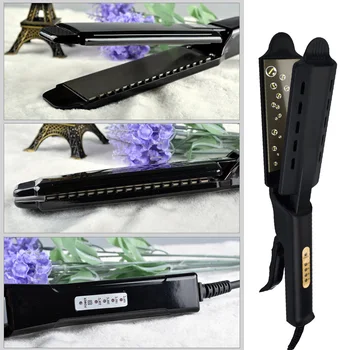 

Steam Electric Portable Hair Straightener Instant Heating Temperature Adjustment Home Easy Apply Wide Panel Wet Dry Labor Saving