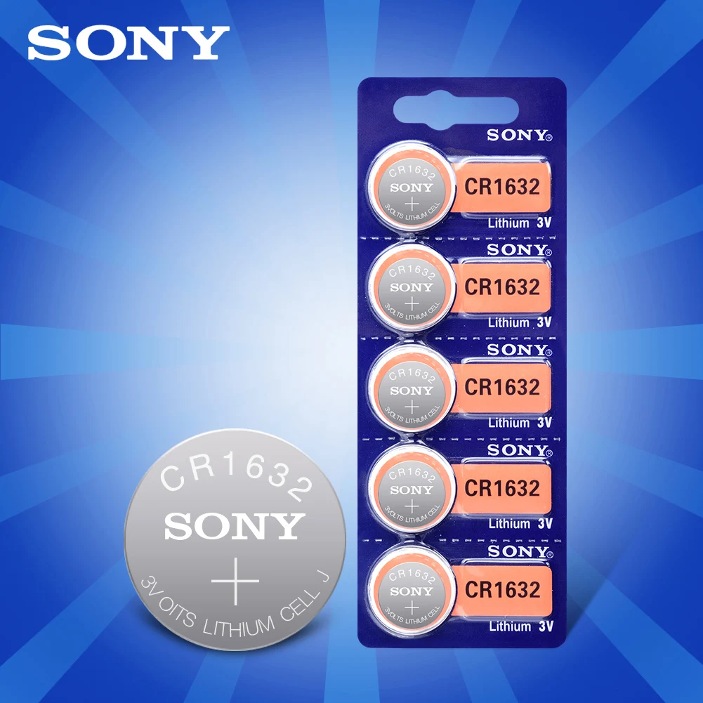 5 шт./лот для sony CR1632 кнопочный Аккумулятор для часов автомобиля дистанционный ключ cr 1632 ECR1632 GPCR1632 3 В литиевая батарея