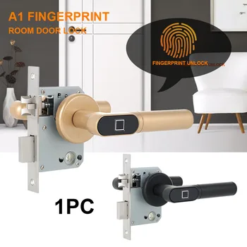 

Anti-theft Electric Smart Fingerprint Office Door Lock Biometric With Handle Home Apartment Entry Single-Cylinder Keyless Indoor