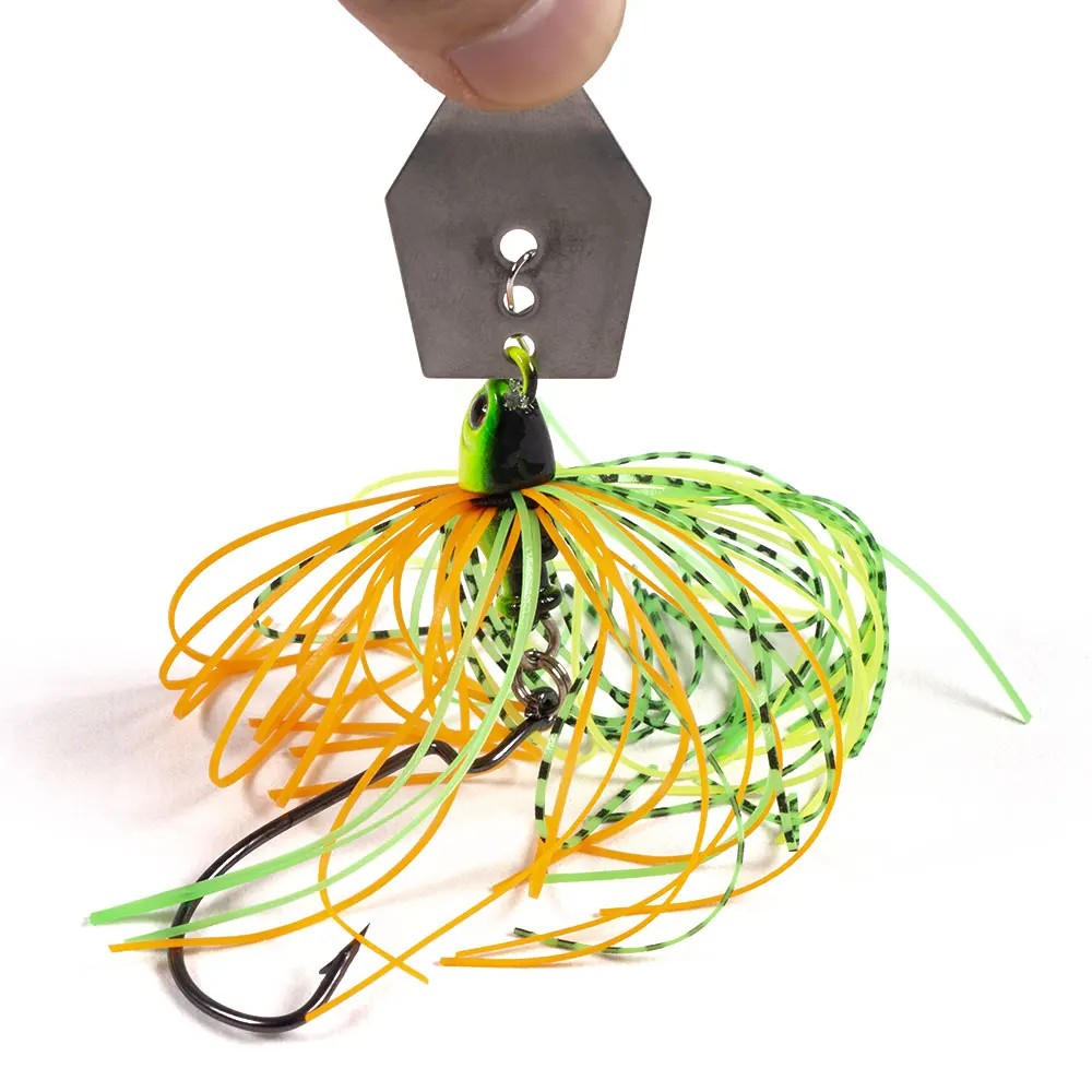 Hengjia 6pcs 11g Chatterbait Blade Bait with Rubber Skirt Weedless Fishing Lure Set Mixed Color-3