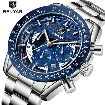 

BENYAR Top Brand Men Multifunction Elegant Quartz Watches Fashion Calendar Luminous Hands Waterproof Wristwatch Casual Dress