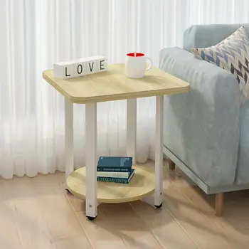 

Simple modern creative sofa side mini square bedroom table wrought iron apartment coffee table bedside table cabinet
