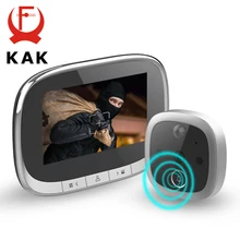 KAK 4,3 Zoll Lcd-bildschirm Digitale Tür Viewer IR Nachtsicht Türklingel Kamera Guckloch Foto Video Rekord Motion Erkennung