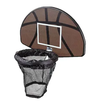 

Trampoline Basketball Hoop Ring Backboard Ball Set Basketball Hoop Supplies Universal Design Durable Use Children Outdoor Toy