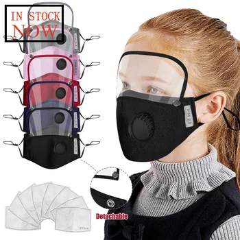 

Kids' Child Washable Reusable Face Mask With Filter And Detachable Eye Shield Baby Protect Face Masks Respirator Mouth Masks