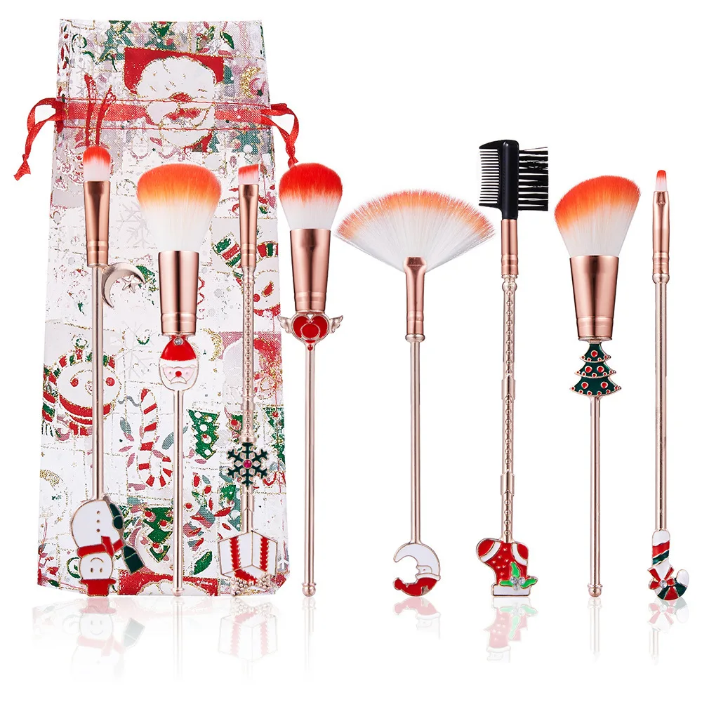 

Christmas Makeup Brushes Set For Foundation Powder Blush Eyeshadow Concealer Lip Eye Make Up Brush Cosmetics Beauty Tools