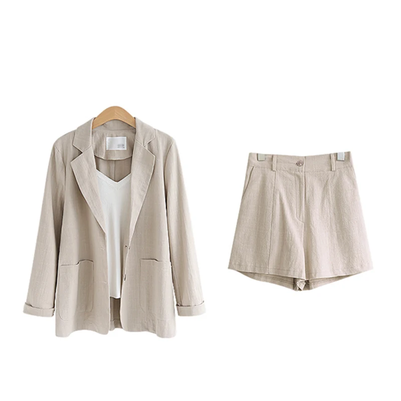 

New Womens Suits Blazer with Shorts 2019 Fashion Plus Size Women's Suit +shorts Two-piece Suit Female Long Sleeve Women Clothes