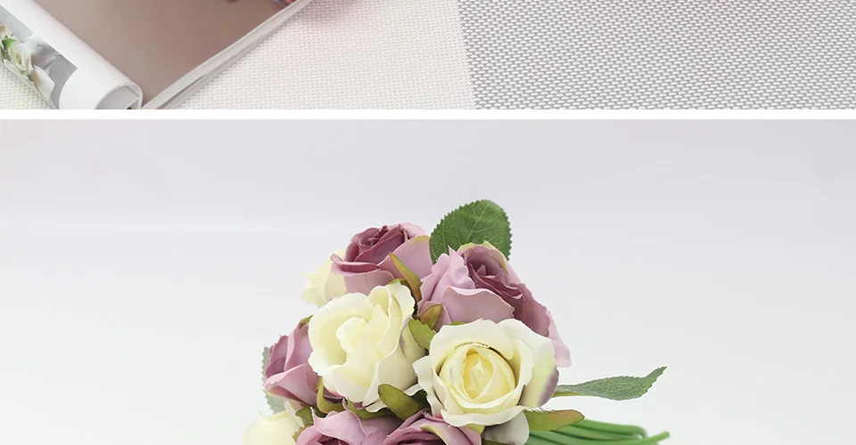 1 букет искусственных роз, декоративные шелковые цветы, букеты невесты для свадьбы, дома, вечерние украшения, свадебные принадлежности