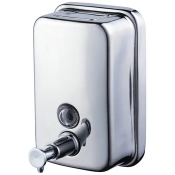 

Stainless Steel Liquid Soap Dispenser Wall Mounted Bathroom Or Kitchen Liquid Soap Box 36Oz/1000Ml, Chrome Polished