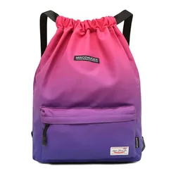 Women Drawstring Gym Bag Waterproof Sports Bag Outdoor Backpack For Training Girls Travel Swimming Fitness Bags Softback Student