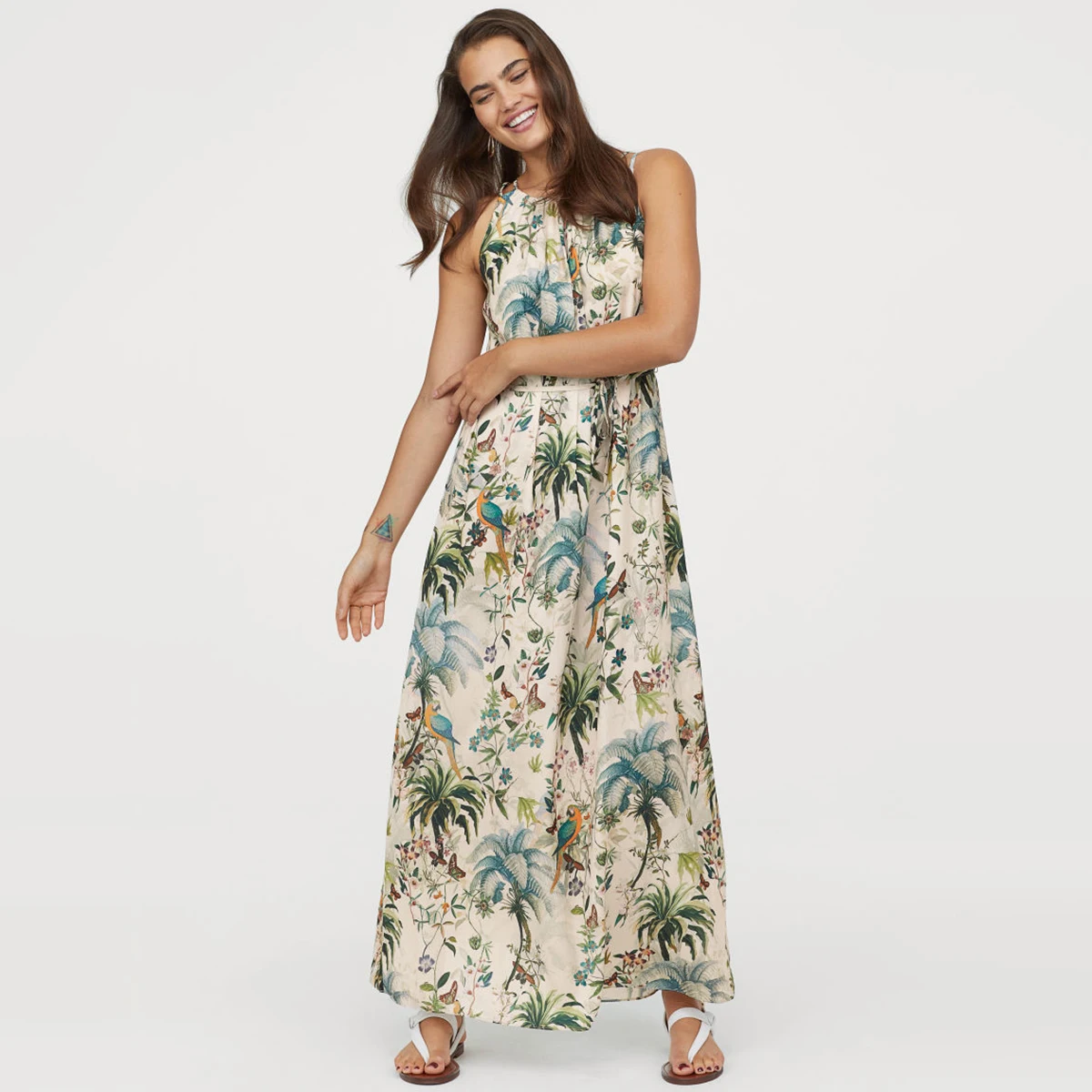 

Vintage Boho Print Women Long Slip Long Dress Summer 2019 O Neck Bandage Elastic Tassel Dresses Retro Beach Vacation Loose Dress