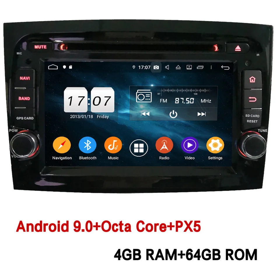 4GB RAM x 64GB ROM Klyde 4G wifi Android 9,0 Восьмиядерный 4 Гб ОЗУ 64 Гб ПЗУ BT DSP автомобильный dvd-плеер Радио Стерео gps ГЛОНАСС для Fiat Doblo II - Цвет: 4GB RAM x 64GB ROM