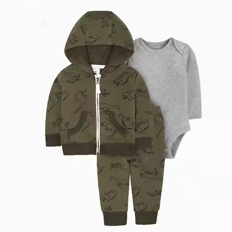 Baby Clothing Set luxury IYEALNewborn Baby Clothes Set Cartoon Boy Girl Outfits Long Sleeve Hooded Jacket+Romper+Pant Toddler Infant Clothing 3 pcs 6-24M vintage Baby Clothing Set Baby Clothing Set