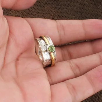 Two color creative fashion color zirconium ring new European and American popular hand jewelry size 6-10 1
