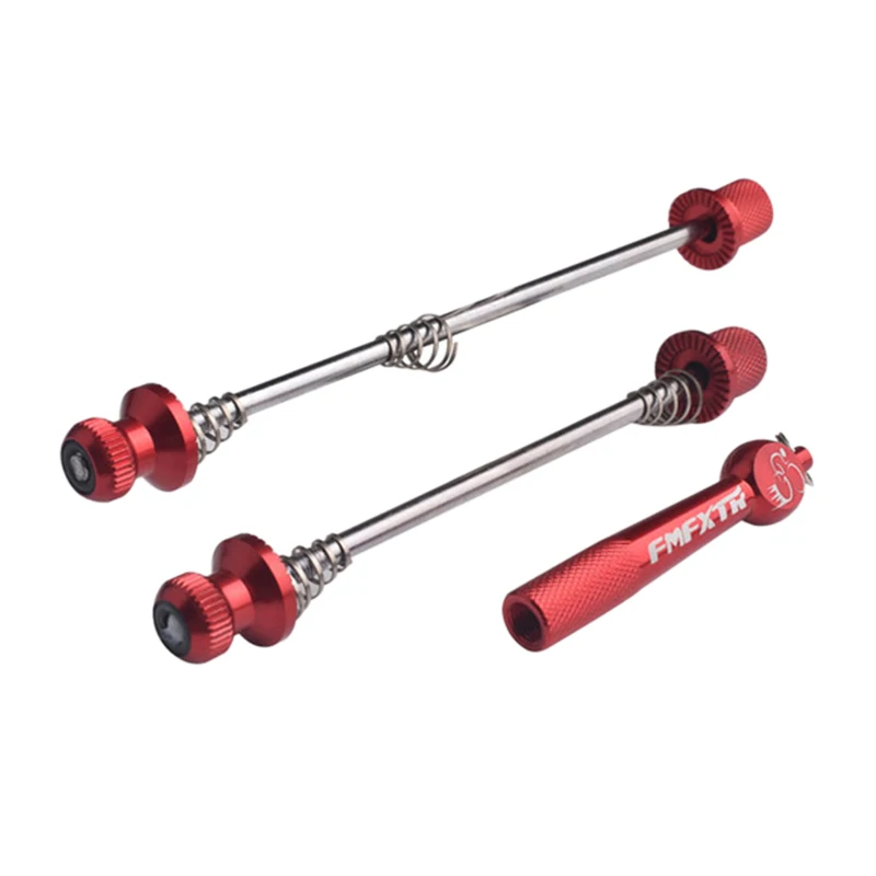 Fmfxtr Mtb Quick Release велосипедные ступицы Анти-кражи дорожный велосипед передний и задний вал штанги легкая, складная, алюминиевая сплав винты - Цвет: Red