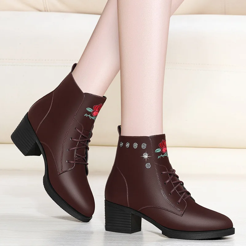 

Neb angel Chunky-Heel Martin Boots Women's British-Style Short Boots 2019 Autumn And Winter Leather Boot Women's Winter Boots