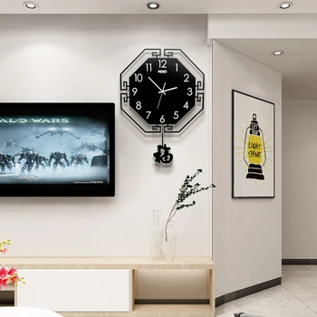 

Vintage 3D Digital Pendulum Wall Clock 3D Modern Design Large Hanging Watch Metal Pointer Quartz Black/Red Clock Free Shipping