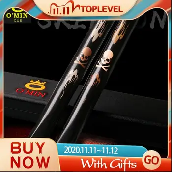 

O'MIN SKELETON All Handmade One Piece Snooker Cue 3/4 Piece Snooker Kit with Case with Extension 10mm Tip High-end Snooker Stick