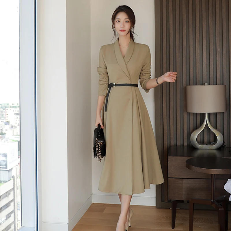 SMTHMA High Quality New Fashion 2020 Autumn Casual Office Lady Long Trench Coat With Belt Korea Chic Female Windbreaker