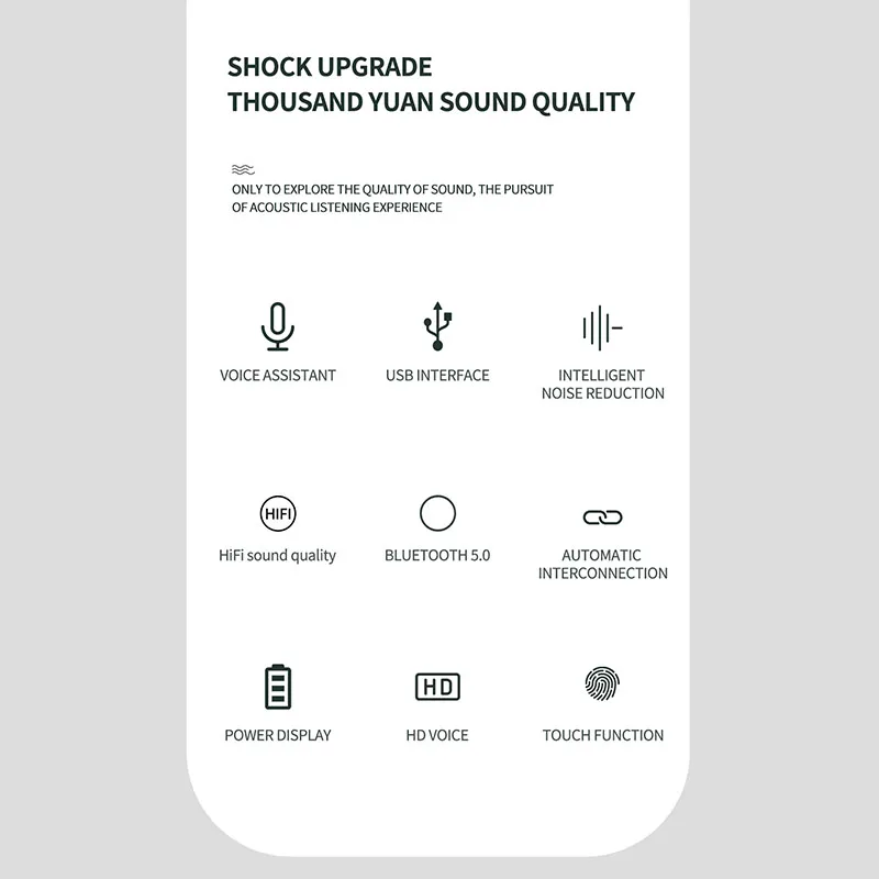 TWS Clip Ear Bluetooth Earphone Waterproof Sports Wireless Headphone HiFi Stereo Noise Reduction Eardbuds
